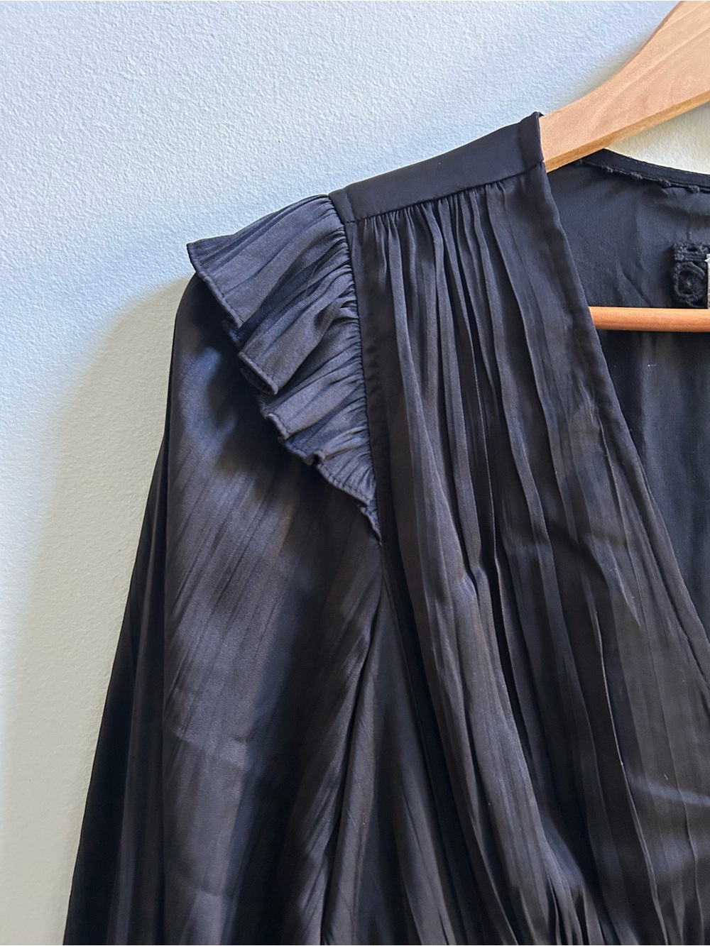 NWT Anthropologie, Size XS Tiered Ruffled Black Mini Dress - Picture 7 of 12